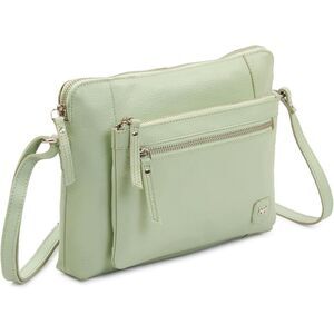 Women Mint Imported Leather Polyester Small Soft Pebbled Crossbody Shoulder Bag